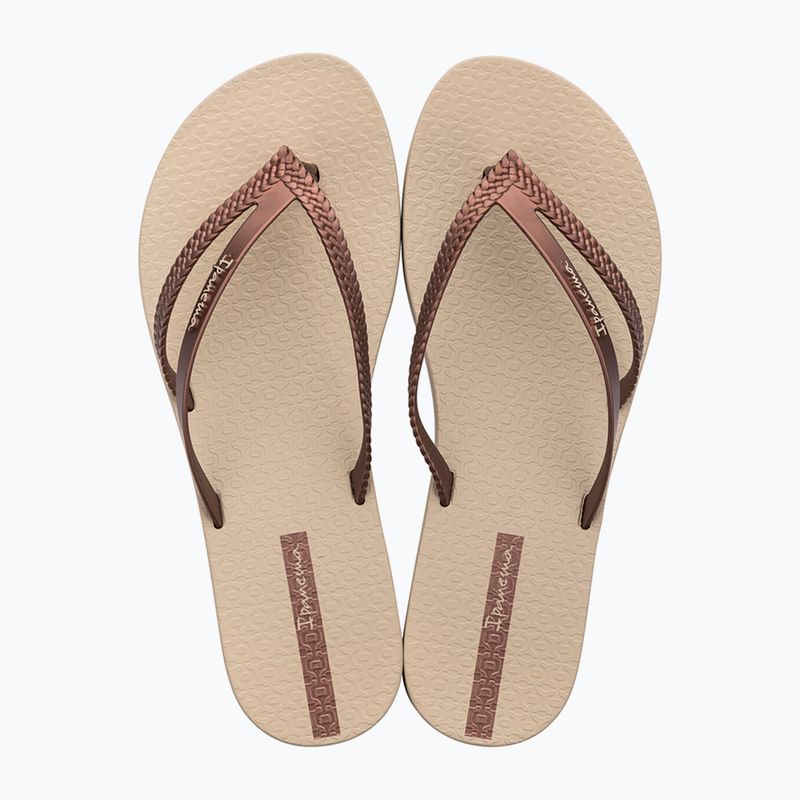 Moteriškos šlepetės per pirštą Ipanema Bossa beige/copper 2