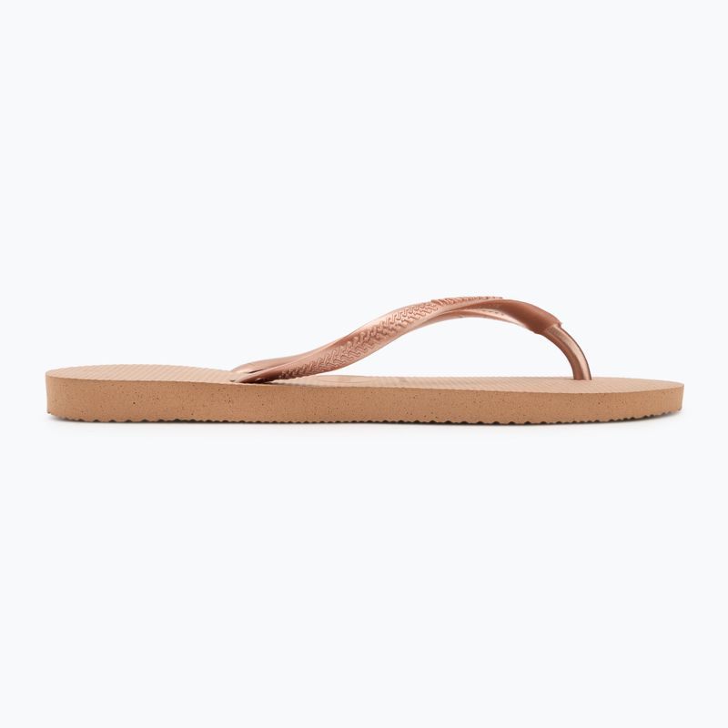 Moteriškos šlepetės per pirštą Havaianas Slim rose gold 2