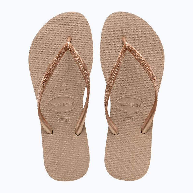 Moteriškos šlepetės per pirštą Havaianas Slim rose gold 3