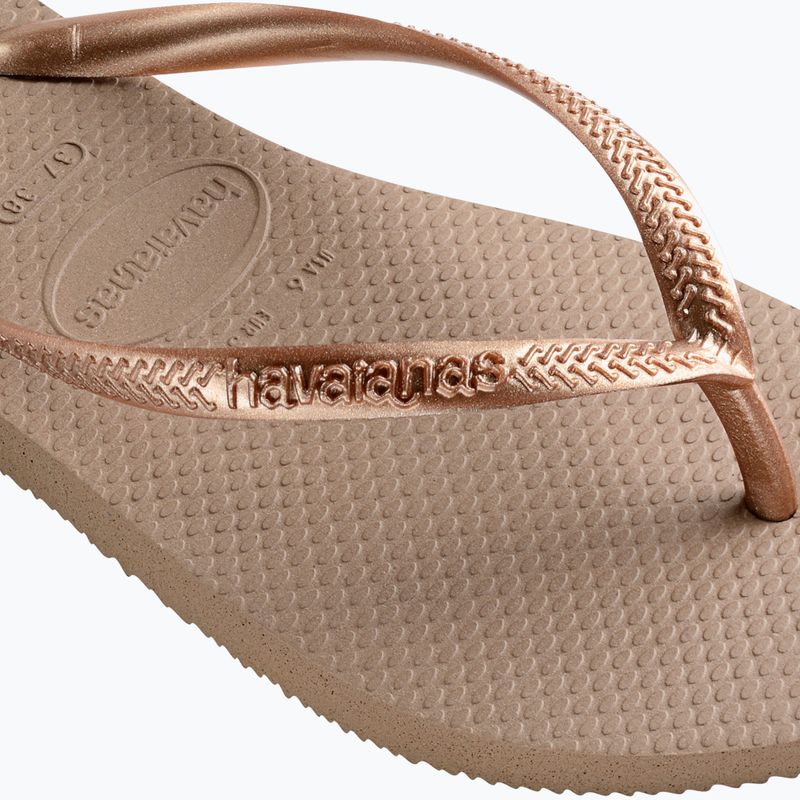 Moteriškos šlepetės per pirštą Havaianas Slim rose gold 5