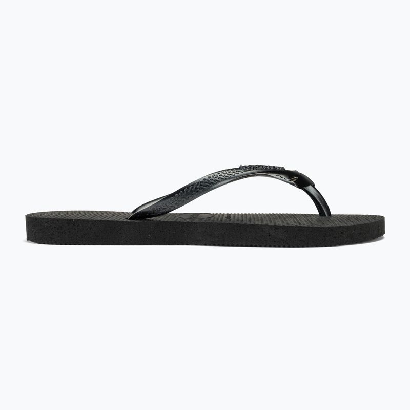 Moteriškos šlepetės per pirštą Havaianas Slim Crystal Sw II black 2