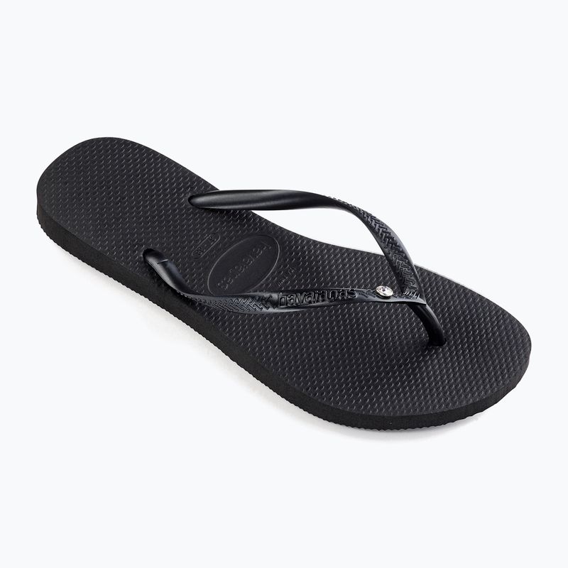 Moteriškos šlepetės per pirštą Havaianas Slim Crystal Sw II black 9