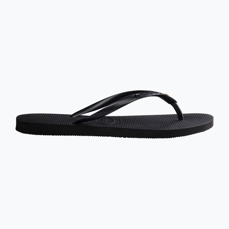 Moteriškos šlepetės per pirštą Havaianas Slim Crystal Sw II black 10