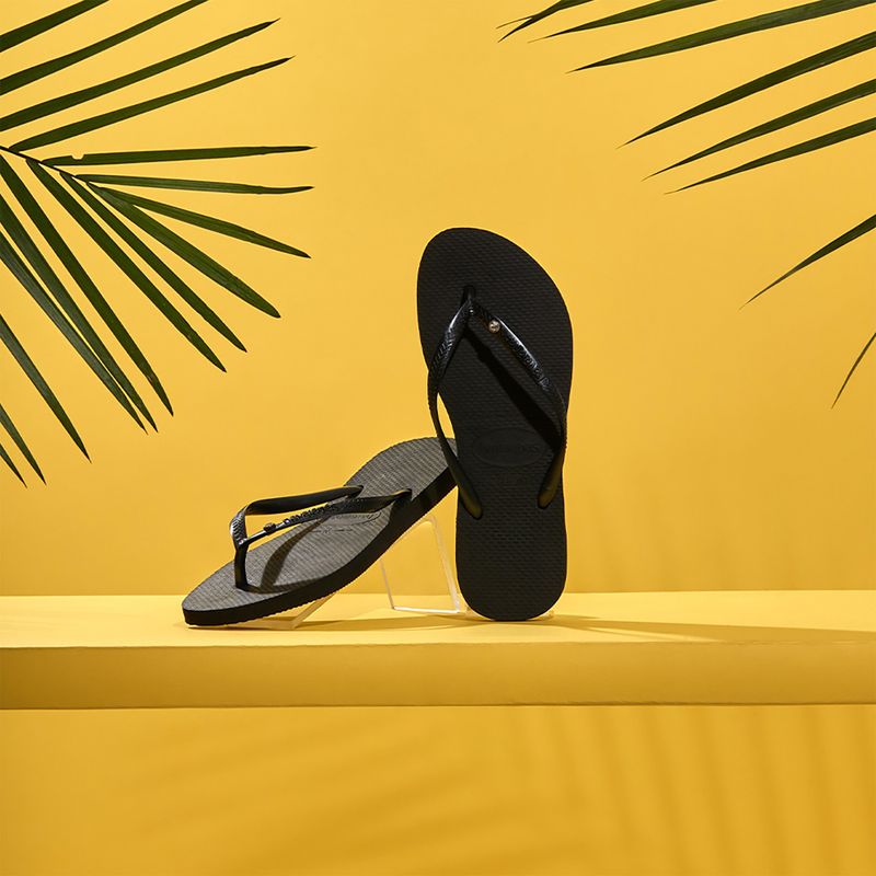 Moteriškos šlepetės per pirštą Havaianas Slim Crystal Sw II black 14