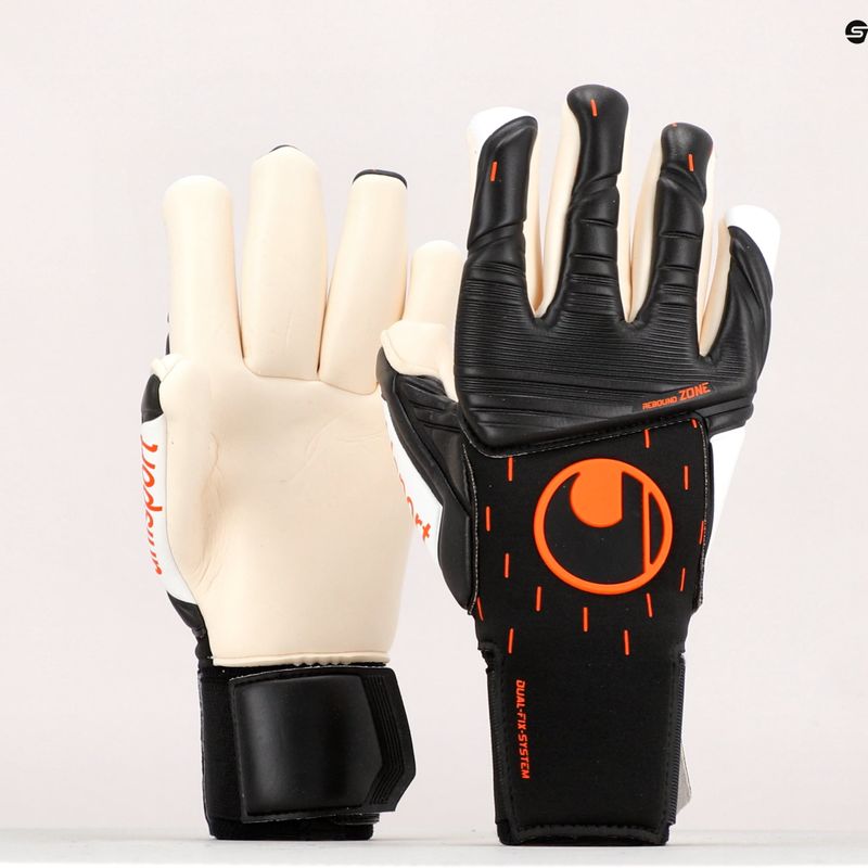 Uhlsport Speed Contact Absolutgrip Finger Surround juodai baltos vartininko pirštinės 101126301 9