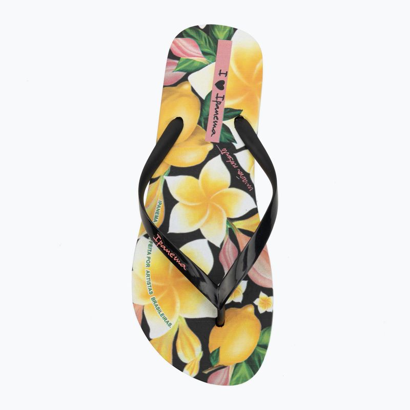 Moteriškos šlepetės per pirštą Ipanema Arte black/yellow/pink 5