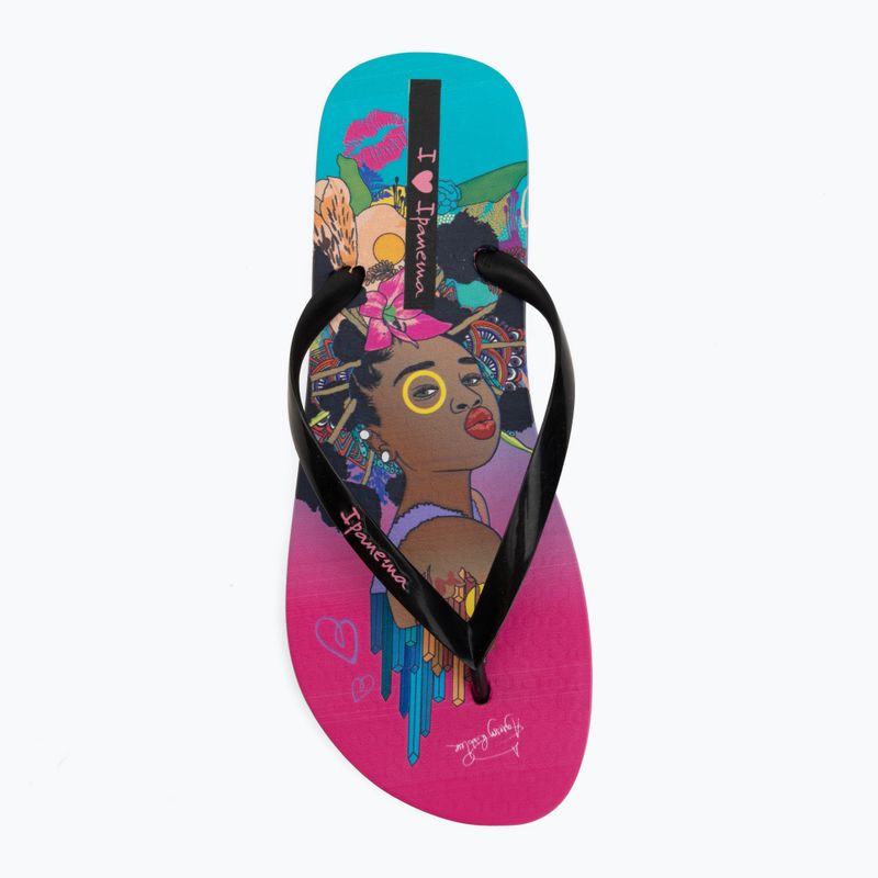 Moteriškos šlepetės per pirštą Ipanema Graffiti V pink/black/blue 5