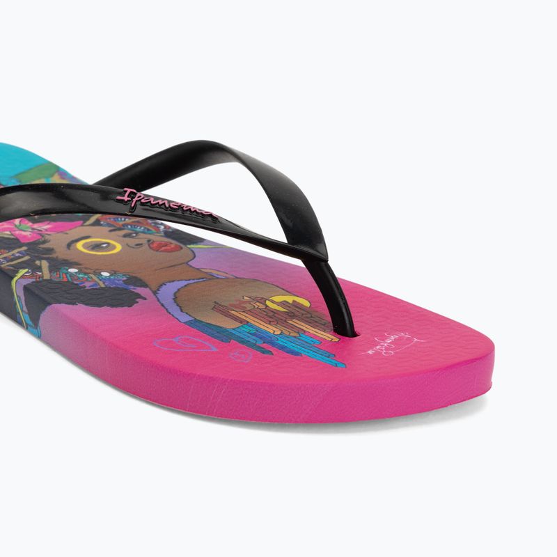 Moteriškos šlepetės per pirštą Ipanema Graffiti V pink/black/blue 7