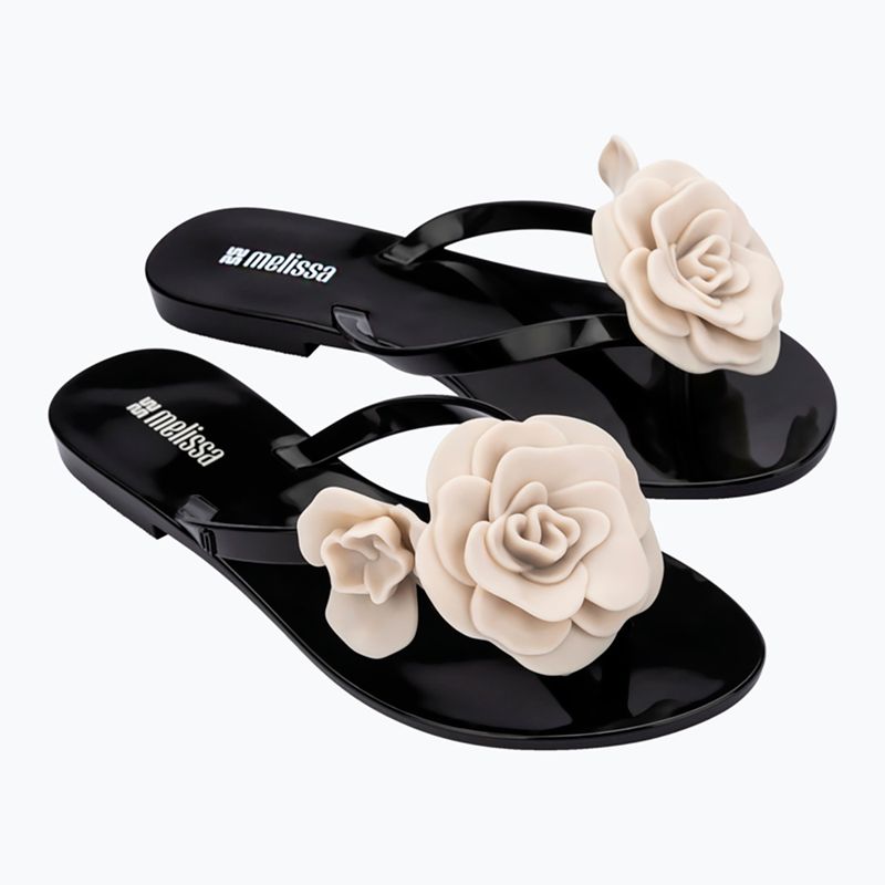 Moteriškos šlepetės per pirštą Melissa Harmonic Petals Ad black/beige 3