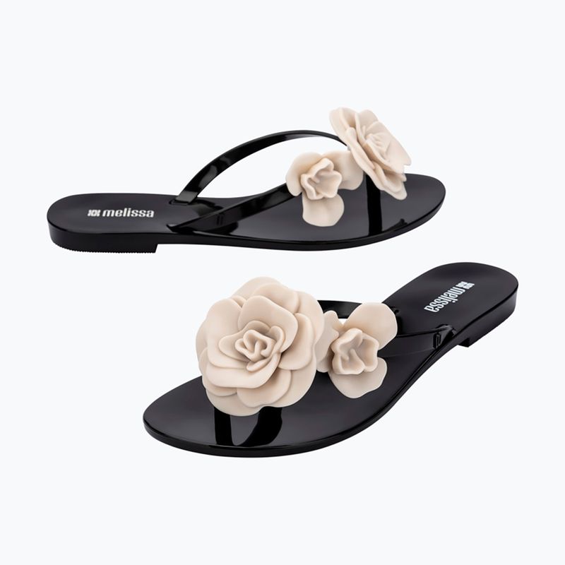 Moteriškos šlepetės per pirštą Melissa Harmonic Petals Ad black/beige 4