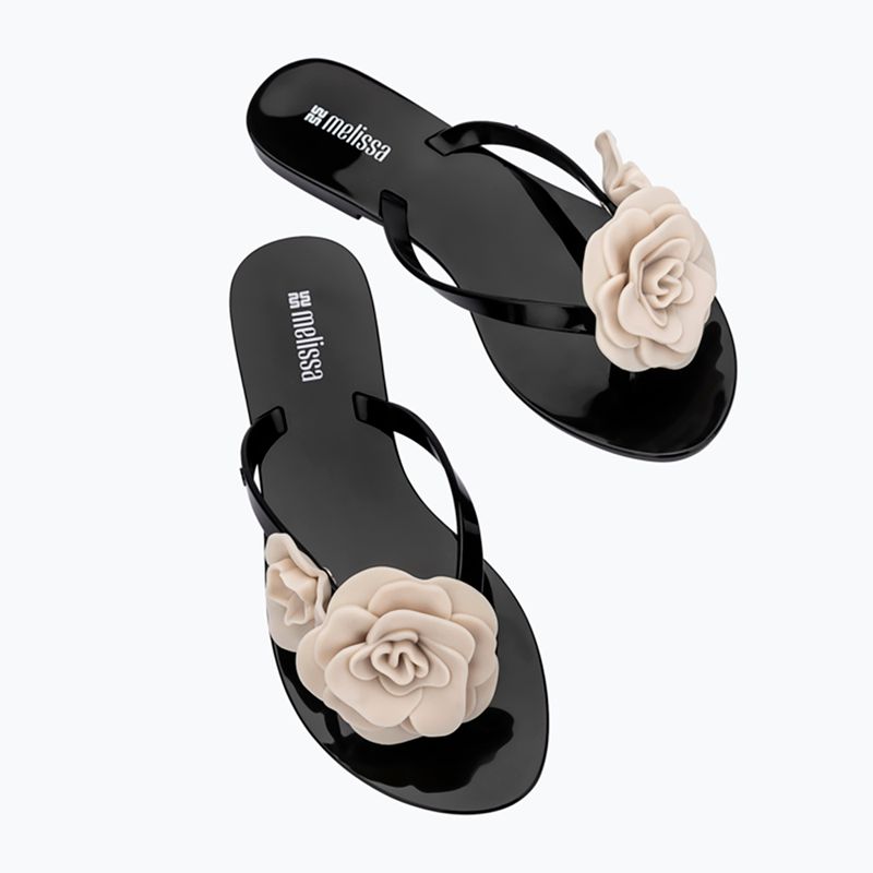 Moteriškos šlepetės per pirštą Melissa Harmonic Petals Ad black/beige 5