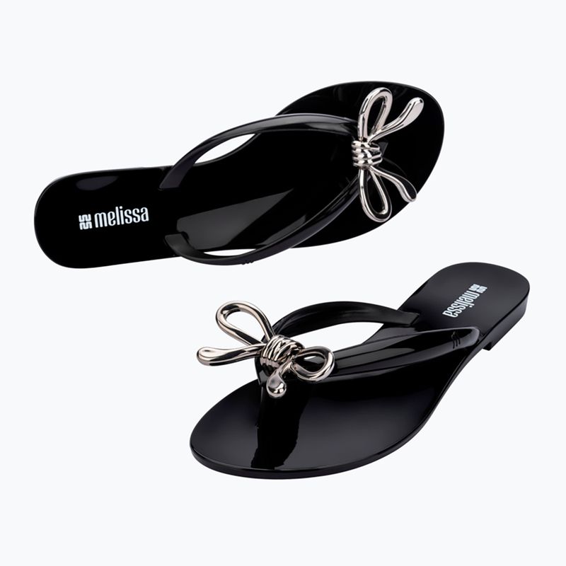 Moteriškos šlepetės per pirštą Melissa Harmonic Iris Ad black/silver 4