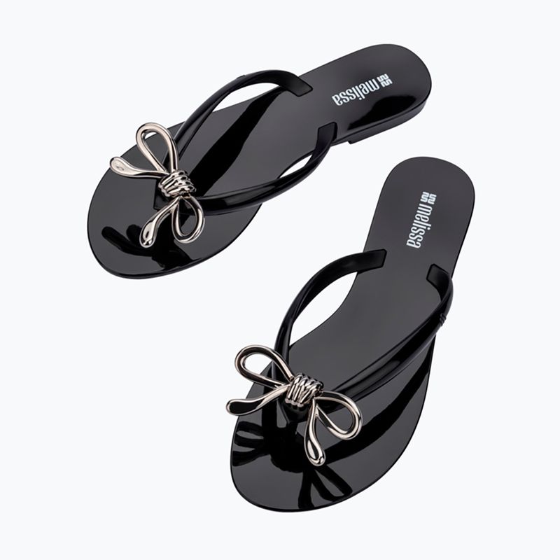 Moteriškos šlepetės per pirštą Melissa Harmonic Iris Ad black/silver 5