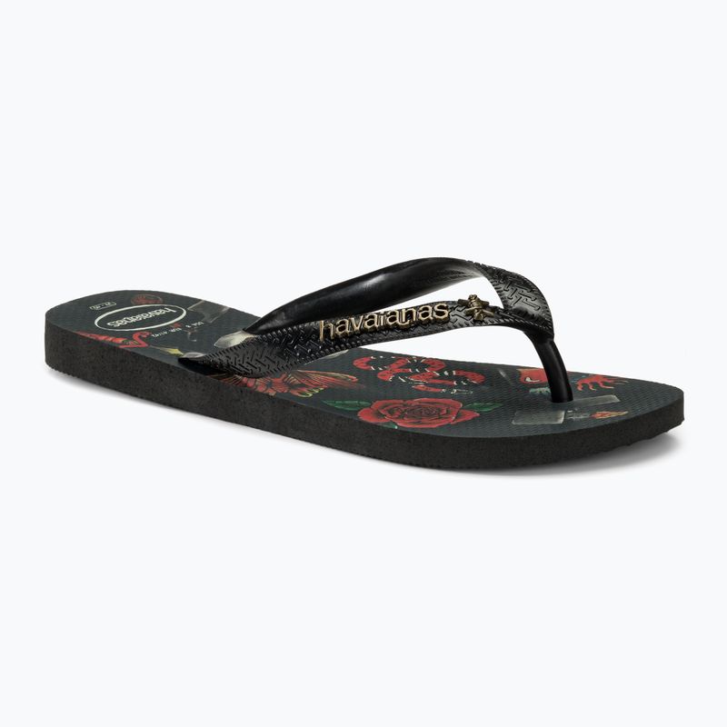 Vyriškos šlepetės per pirštą Havaianas Top Tribo black / black