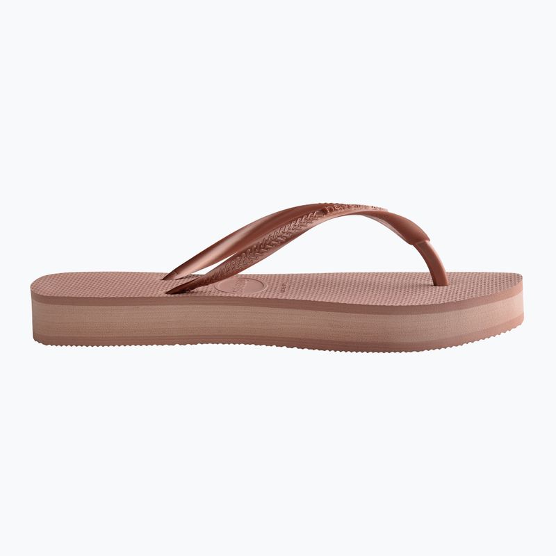 Moteriškos šlepetės per pirštą Havaianas Slim Platform crocus rose 2