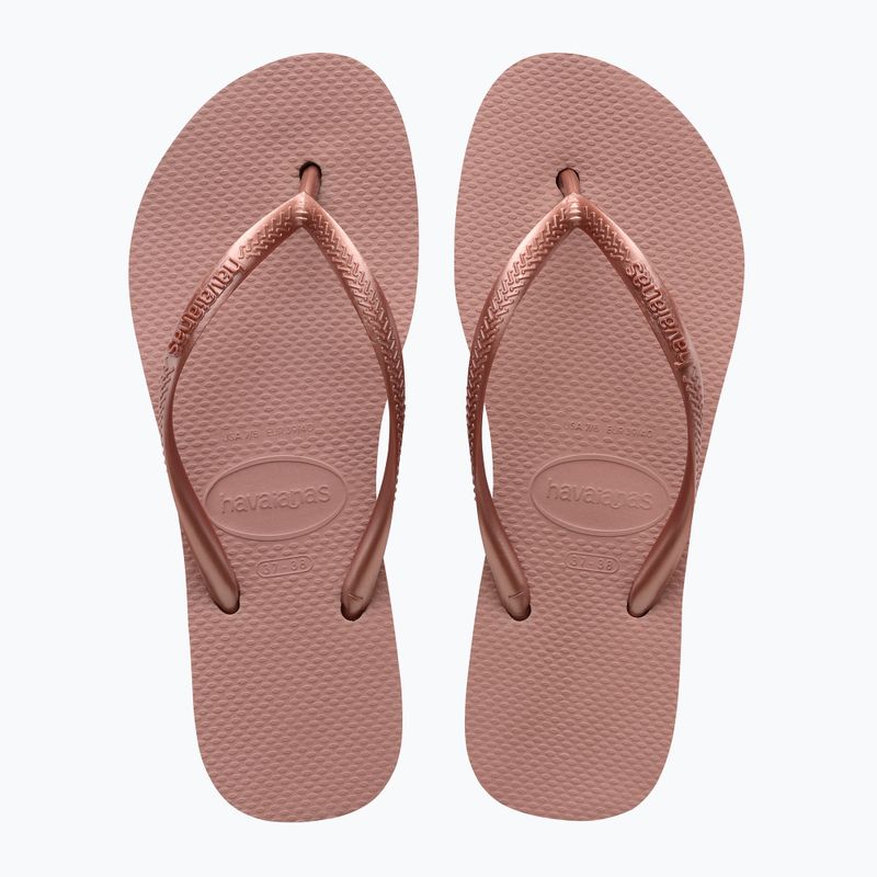 Moteriškos šlepetės per pirštą Havaianas Slim Platform crocus rose 3