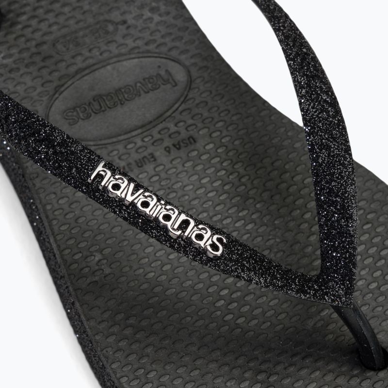 Moteriškos šlepetės per pirštą Havaianas Slim Flatform Sparkle black 8