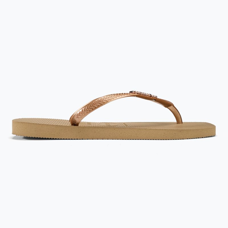Moteriškos šlepetės per pirštą Havaianas Square Logo Metallic rose gold / rose gold 2