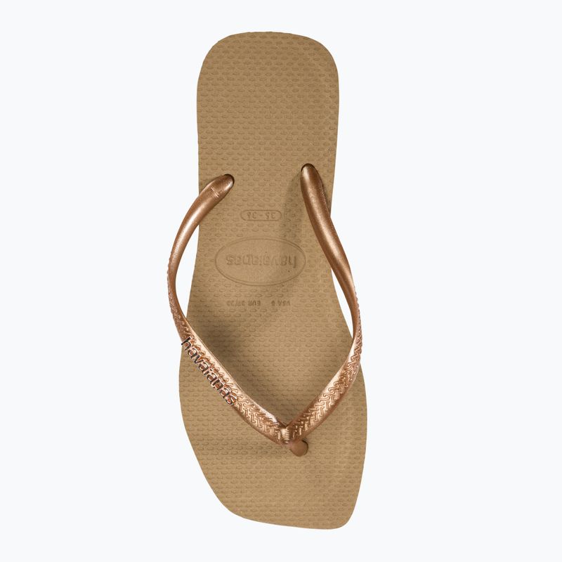 Moteriškos šlepetės per pirštą Havaianas Square Logo Metallic rose gold / rose gold 5