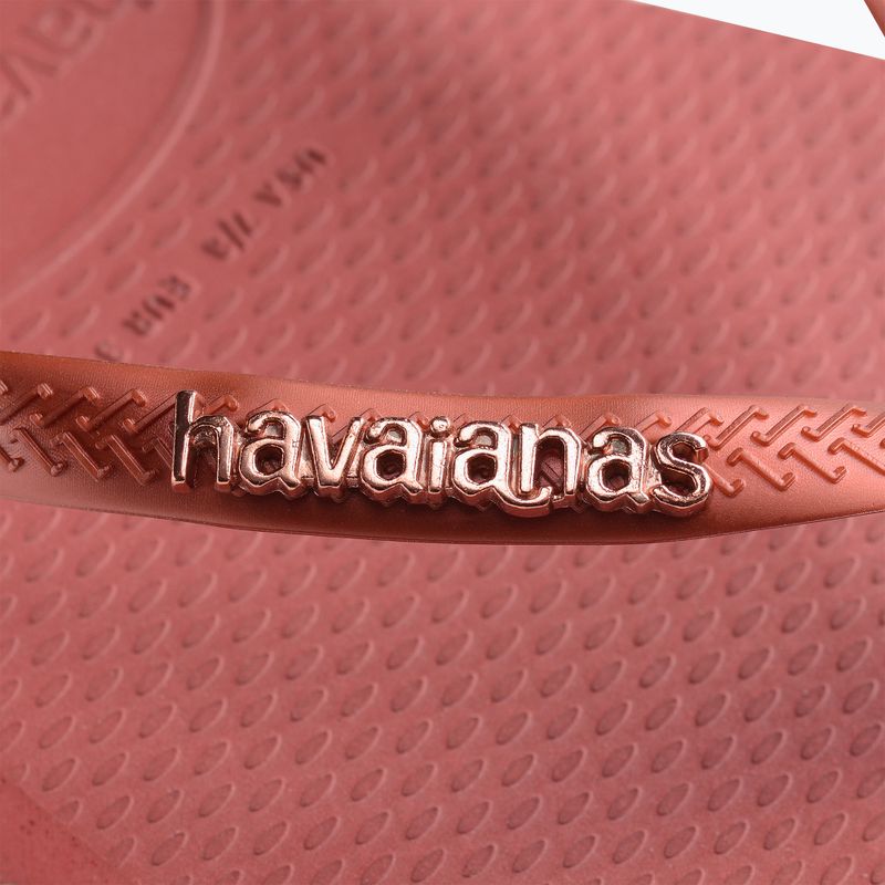 Moteriškos šlepetės per pirštą Havaianas Square Logo Metallic mahogany 12