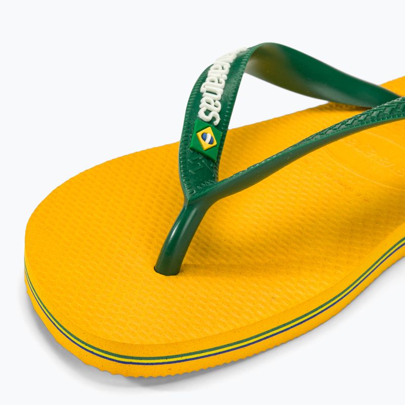 Šlepetės per pirštą Havaianas Brasil Logo pop yellow 7