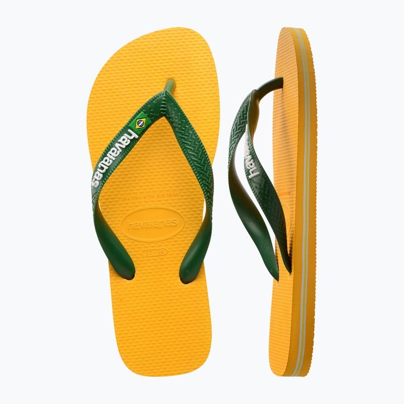 Šlepetės per pirštą Havaianas Brasil Logo pop yellow 11