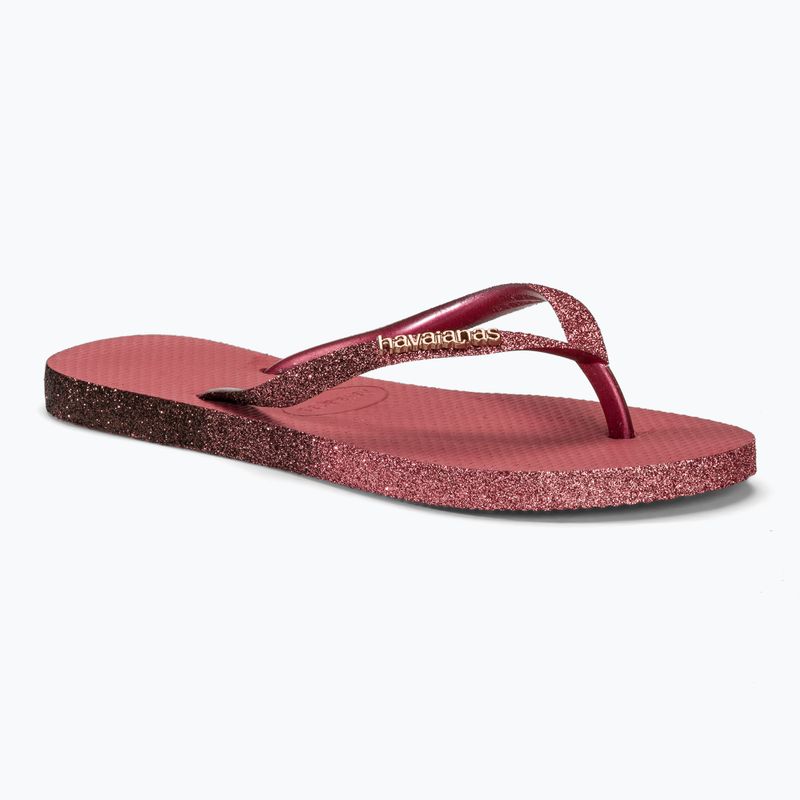 Moteriškos šlepetės per pirštą Havaianas Slim Sparkle II pau brasil