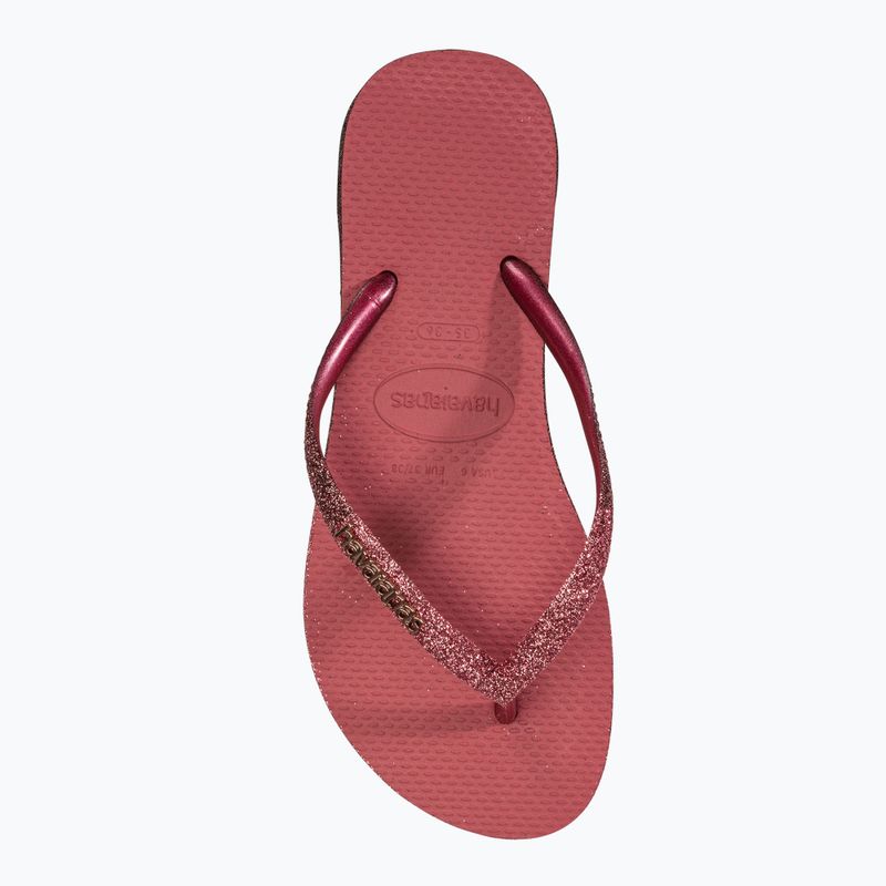 Moteriškos šlepetės per pirštą Havaianas Slim Sparkle II pau brasil 5