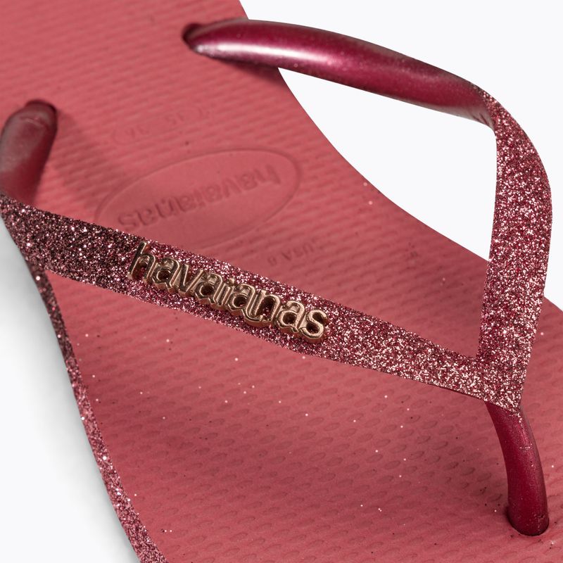 Moteriškos šlepetės per pirštą Havaianas Slim Sparkle II pau brasil 7