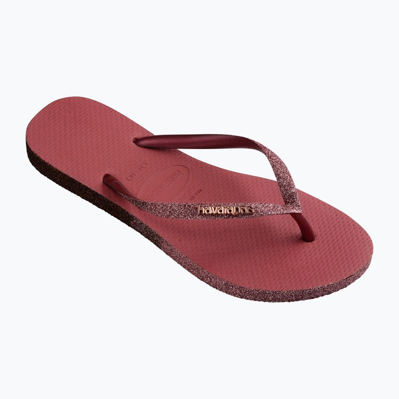 Moteriškos šlepetės per pirštą Havaianas Slim Sparkle II pau brasil 9