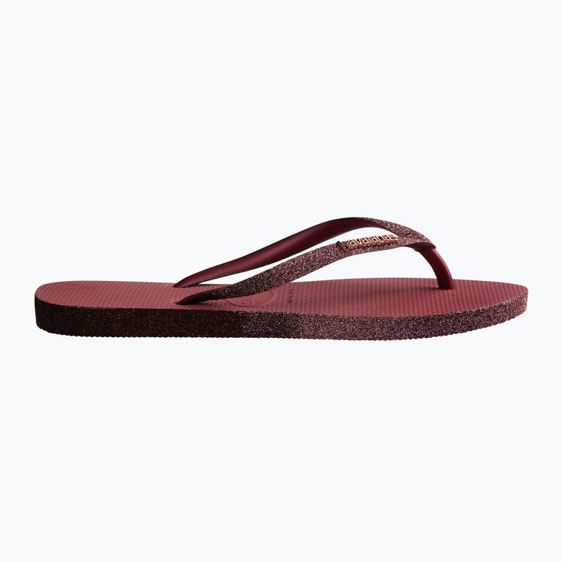 Moteriškos šlepetės per pirštą Havaianas Slim Sparkle II pau brasil 10