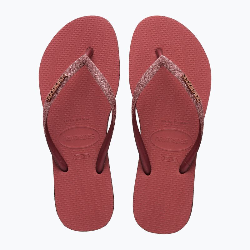 Moteriškos šlepetės per pirštą Havaianas Slim Sparkle II pau brasil 11