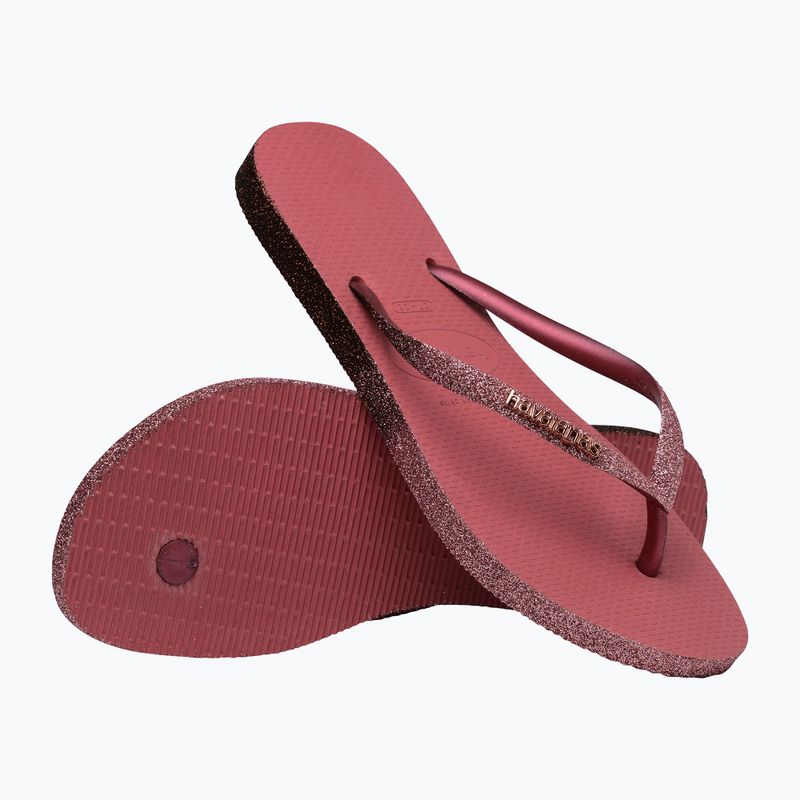 Moteriškos šlepetės per pirštą Havaianas Slim Sparkle II pau brasil 13