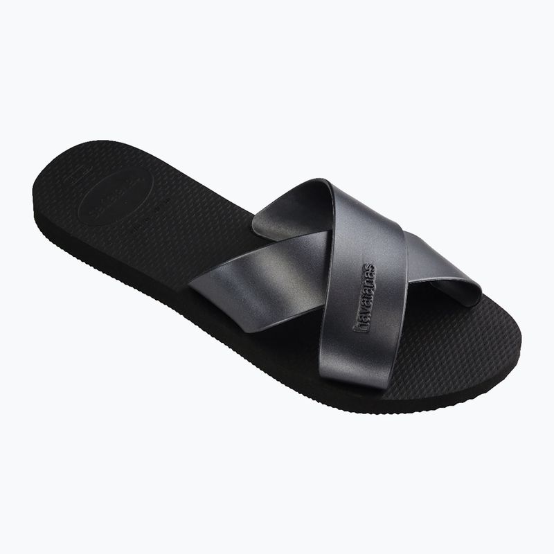 Moteriškos šlepetės Havaianas Aqua Metallic black