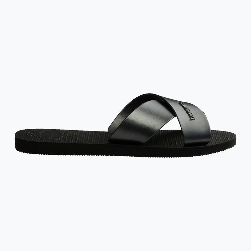 Moteriškos šlepetės Havaianas Aqua Metallic black 2