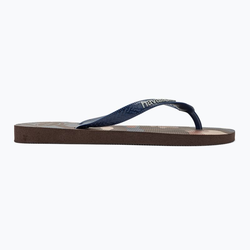 Vyriškos šlepetės per pirštą Havaianas Top Camu dark brown 2