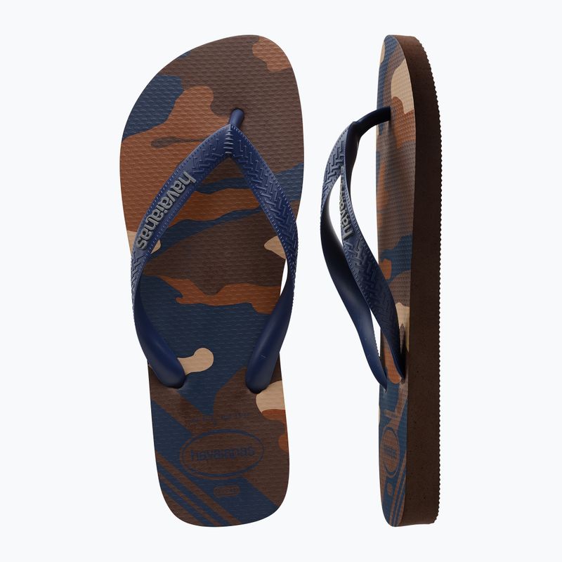 Vyriškos šlepetės per pirštą Havaianas Top Camu dark brown 11