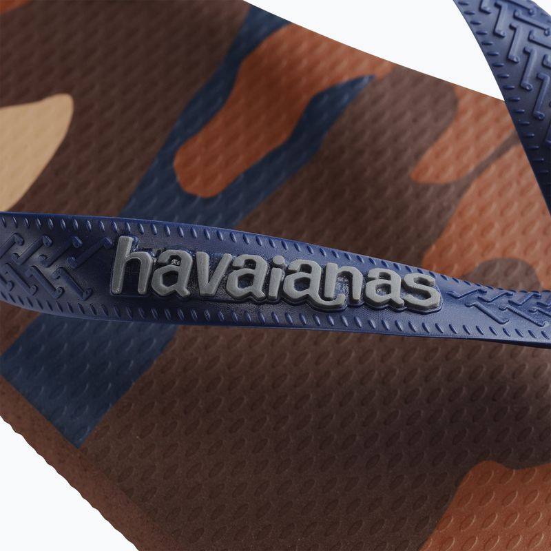 Vyriškos šlepetės per pirštą Havaianas Top Camu dark brown 12