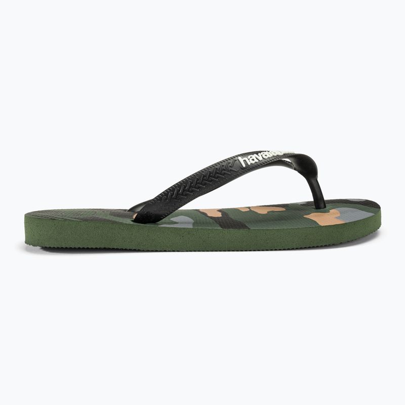 Vyriškos šlepetės per pirštą Havaianas Top Camu green olive / black 2