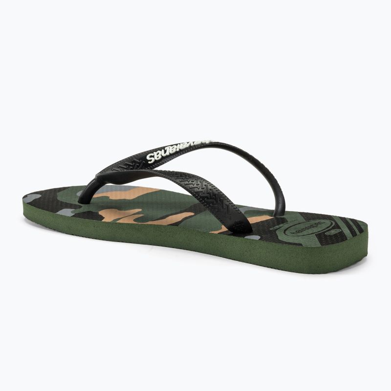 Vyriškos šlepetės per pirštą Havaianas Top Camu green olive / black 3