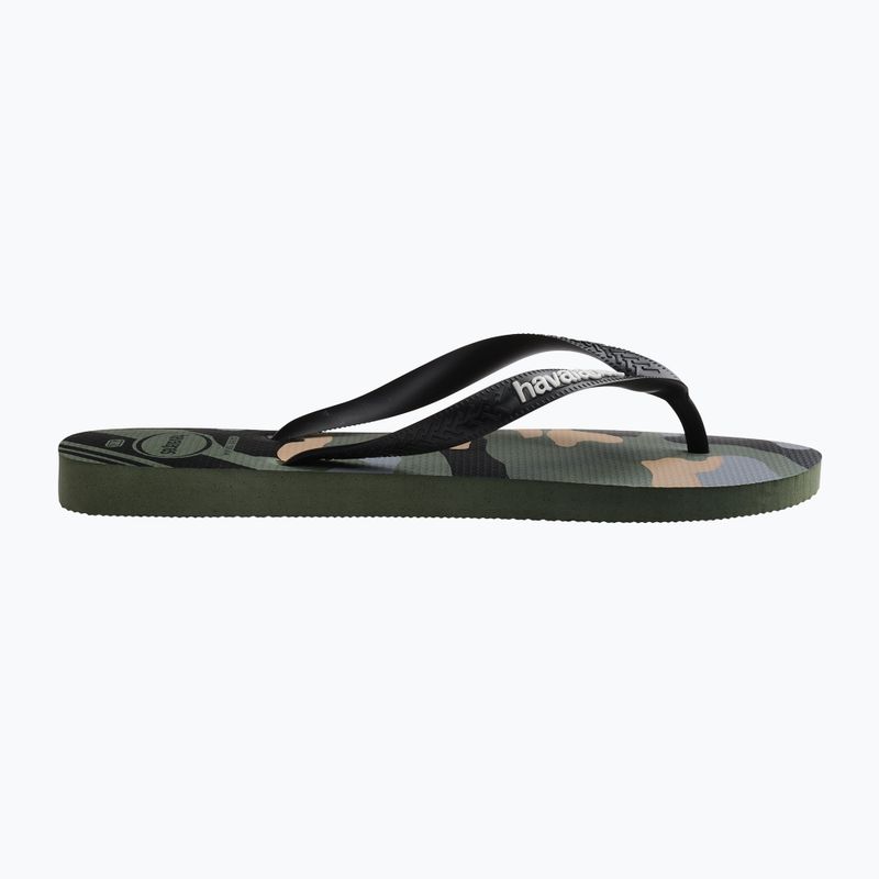 Vyriškos šlepetės per pirštą Havaianas Top Camu green olive / black 9