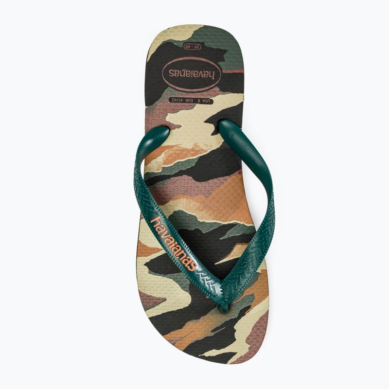 Vyriškos šlepetės per pirštą Havaianas Top Camu black / pantanal green 5