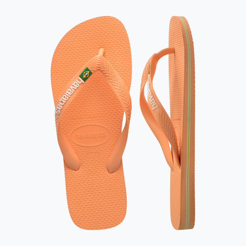 Šlepetės per pirštą Havaianas Brasil Logo peach 11