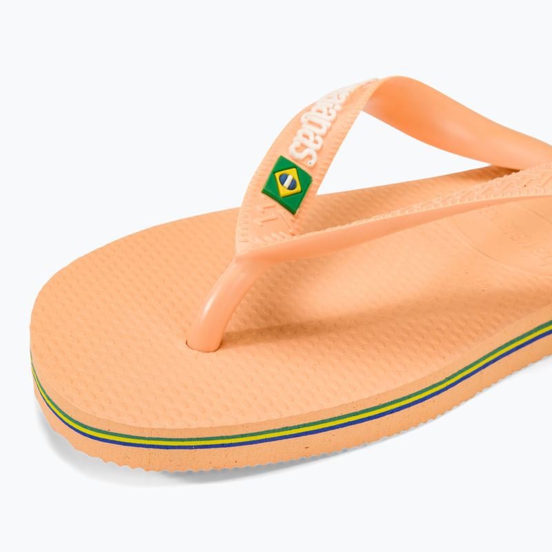 Šlepetės per pirštą Havaianas Brasil Logo peach 7