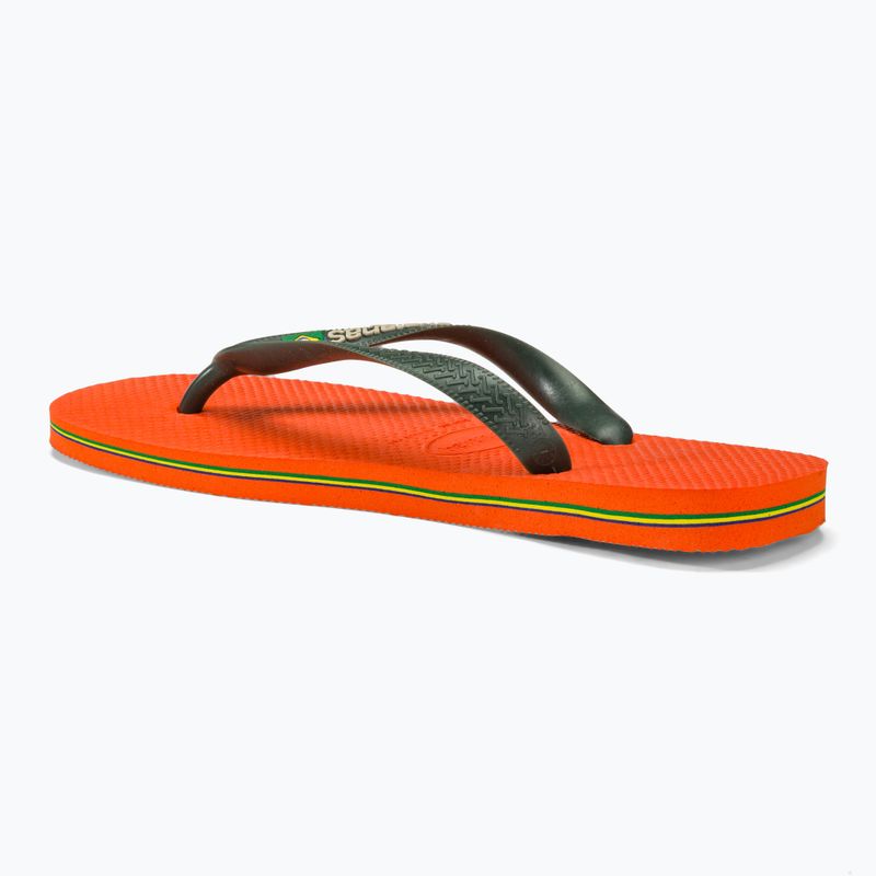 Šlepetės per pirštą Havaianas Brasil Logo sunset orange 3