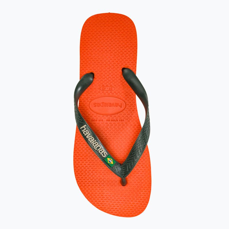 Šlepetės per pirštą Havaianas Brasil Logo sunset orange 5