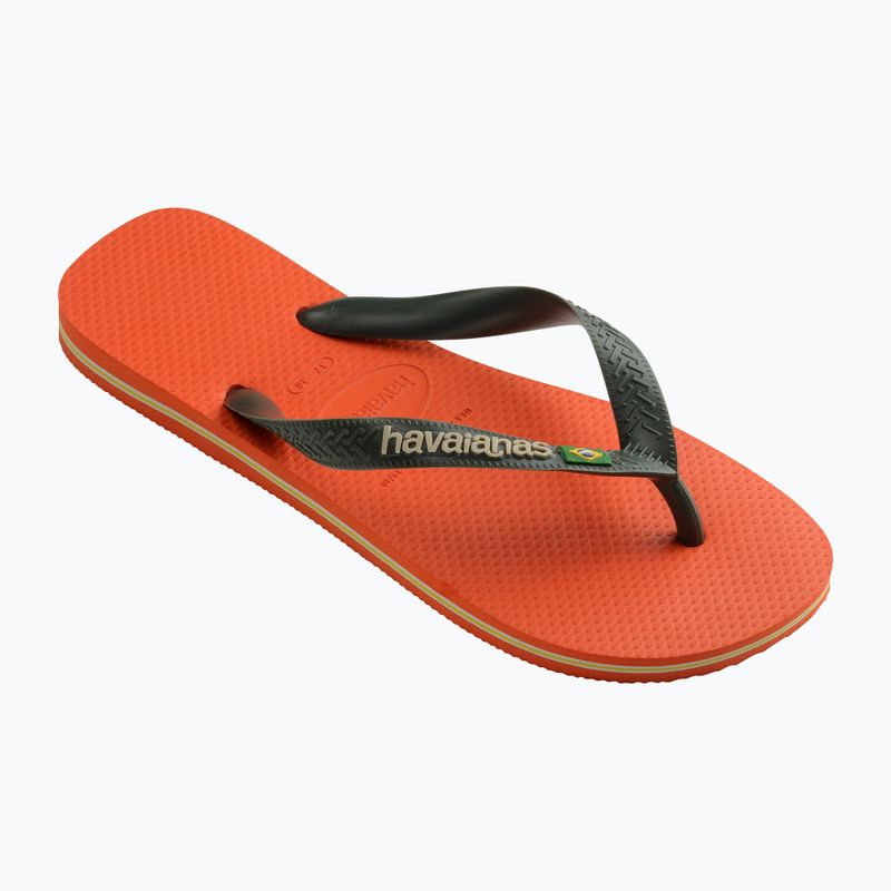 Šlepetės per pirštą Havaianas Brasil Logo sunset orange 8