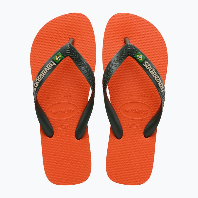 Šlepetės per pirštą Havaianas Brasil Logo sunset orange 10