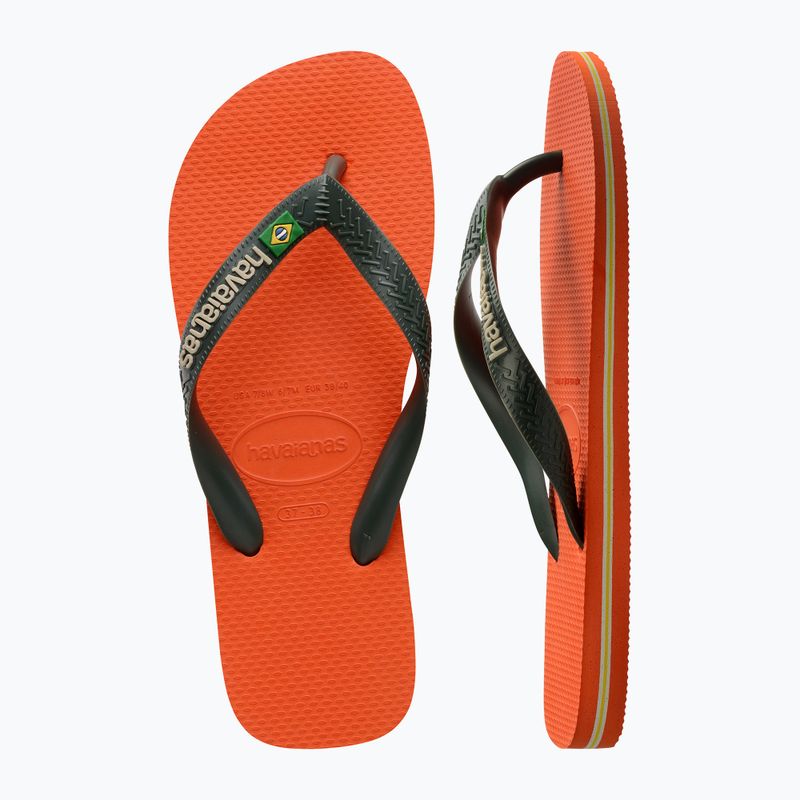 Šlepetės per pirštą Havaianas Brasil Logo sunset orange 11