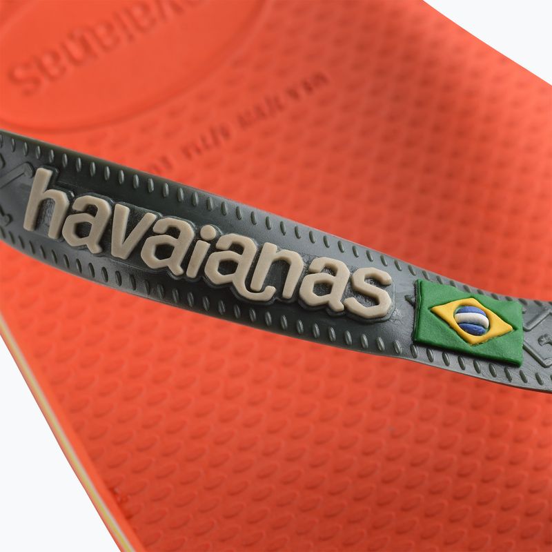 Šlepetės per pirštą Havaianas Brasil Logo sunset orange 12